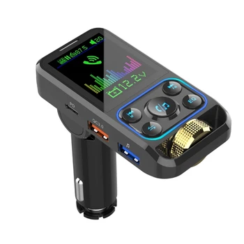 Bluetooth-совместимый FM-передатчик 5,0 для автомобиля, адаптер беспроводного FM-радио, музыкальный плеер, FM-передатчик, автомобильный комплект с USB
