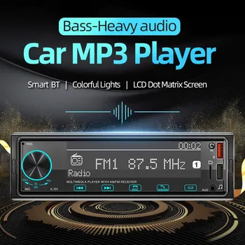Автомагнитола 1 Din Автомобильное Bluetooth-радио Автомобильный AUX-IN MP3-плеер FM USB Авто Стерео Аудио Стерео Цифровое аудио FM Музыка Стерео