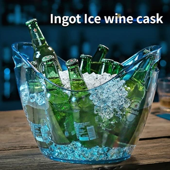 Акриловое ведерко для льда, Высококачественное Коммерческое Большое Ведерко для шампанского, Ведерко для кубиков льда, Пластиковая пивная рама для бара, ведерко для вина со льдом для клубов