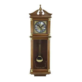 Великолепные 34,5-дюймовые антикварные настенные часы с перезвоном в отделке из дуба урожая с римскими цифрами, коллекция часов Bedford.