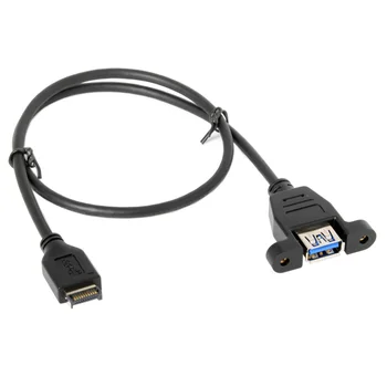 Переходник CY USB 3.1 на передней панели к USB 3.0 Type-A-Женский Удлинительный кабель 50 см Для крепления на панели