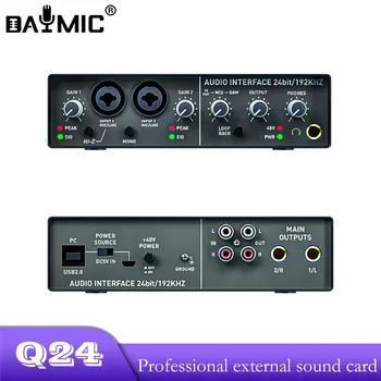 Профессиональная цифровая студия для записи музыки в прямом эфире Звуковые карты и микшер Q24 USB-микширование аудиоинтерфейса