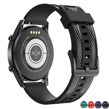 ремешок 20 мм 22 мм для Samsung Galaxy Watch 4/Классический/46 мм/42 мм/Из активного углеродного волокна + силиконовый браслет Huawei watch GT/2/3/ pro ремешок