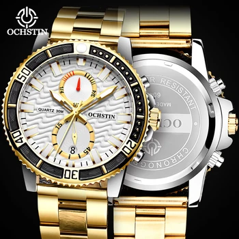 Роскошные Мужские многофункциональные деловые наручные часы AAA, Светящиеся модные водонепроницаемые мужские часы из нержавеющей стали, лучшие спортивные часы